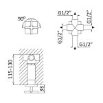 Bruma Hera Zawór 3-drożny podtynkowy Chrom 1067000CR