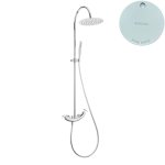 Bruma Hera Zestaw wannowo-natryskowy ścienny z deszczownicą na drążku Ø 300 mm ze słuchawką prysznicową Pure White 1062731PW