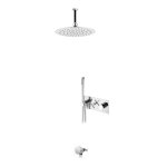 Bruma Hera Zestaw wannowo-natryskowy termostatyczny podtynkowy z deszczownicą Ø 250 mm sufitową i słuchawką prysznicową oraz napełnianiem przez przelew Chrom 1065120CR