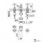 Bruma Imperial Bateria bidetowa 3-otworowa z korkiem automatycznym Chrom 1170620CR