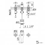 Bruma Imperial Bateria umywalkowa 3-otworowa z korkiem automatycznym Chrom 1172520CR