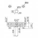 Bruma Imperial Bateria wannowa podtynkowa 3-otworowa Chrom 1177400CR