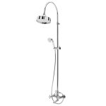 Bruma Imperial Zestaw wannowo-natryskowy Ø 200 mm naścienny z ramieniem ściennym i słuchawką Chrom 1172653CR