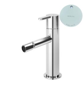 Bruma Leaf Bateria bidetowa jednootworowa bez korka Pure White 1671006PW