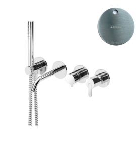 Bruma Leaf Bateria wannowo-natryskowa podtynkowa 3-drożna Satinox 1672111ST