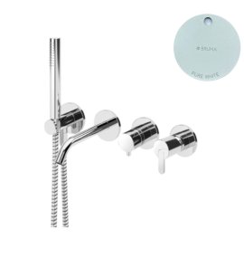 Bruma Leaf Bateria wannowo-natryskowa podtynkowa 3-drożna Pure White 1672111PW