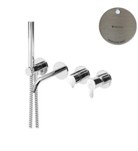 Bruma Leaf Bateria wannowo-natryskowa podtynkowa 3-drożna Morning Mist 1672111MM