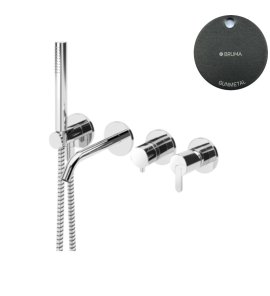 Bruma Leaf Bateria wannowo-natryskowa podtynkowa 3-drożna Gunmetal 1672111MG