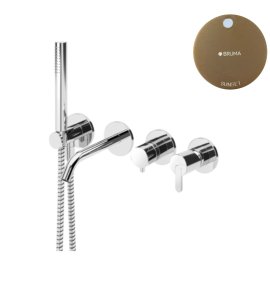 Bruma Leaf Bateria wannowo-natryskowa podtynkowa 3-drożna Sunset 1672111SS