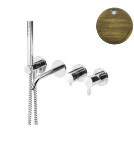 Bruma Leaf Bateria jednouchwytowa wannowo-natryskowa podtynkowa Old Brass / Vieux Laiton 1672108LE