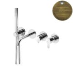 Bruma Leaf Bateria jednouchwytowa wannowo-natryskowa podtynkowa Old Brass / Vieux Laiton 1672108LE