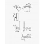 ---Bruma Leaf2 Bateria natryskowa podtynkowy z deszczownicą kaskadową i zestawem natryskowym Night Sky 1675702NS