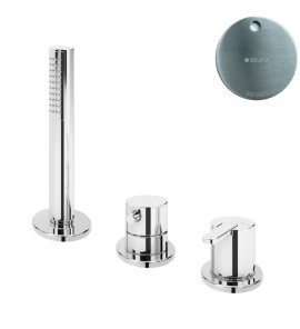 Bruma Leaf Bateria natryskowa stojąca z zestawem prysznicowym Satinox 1675011ST