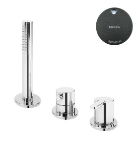 Bruma Leaf Bateria natryskowa stojąca z zestawem prysznicowym Gunmetal 1675011MG