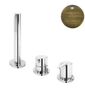 Bruma Leaf Bateria natryskowa stojąca z zestawem prysznicowym Old Brass / Vieux Laiton 1675011LE