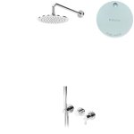 Bruma Leaf Bateria natryskowa podtynkowy z deszczownicą Ø 230 mm i zestawem natryskowym Pure White 1673613PW