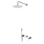 Bruma Leaf Bateria natryskowa podtynkowy z deszczownicą Ø 250 mm i zestawem natryskowym Chrom 1673615CR