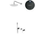 Bruma Leaf Bateria natryskowa podtynkowy z deszczownicą Ø 250 mm i zestawem natryskowym Gunmetal PVD 1673615GM