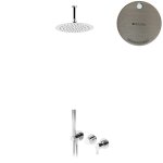 Bruma Leaf Bateria natryskowa podtynkowa z deszczownicą Ø 300 sufitową Morning Mist 1673719MM