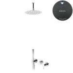 Bruma Leaf Bateria natryskowa podtynkowa z deszczownicą Ø 250 sufitową Gunmetal 1673715MG