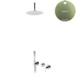 Bruma Leaf Bateria natryskowa podtynkowa z deszczownicą Ø 300 sufitową Sunrise 1673719SR