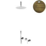 Bruma Leaf Bateria natryskowa podtynkowa z deszczownicą Ø 250 sufitową Old Brass / Vieux Laiton 1673715LE