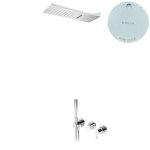 Bruma Leaf Bateria natryskowa podtynkowy z deszczownicą ścienną Pure White 1673625PW