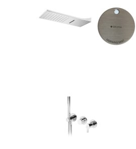 Bruma Leaf Bateria natryskowa podtynkowy z deszczownicą ścienną Morning Mist 1673625MM