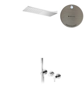 Bruma Leaf Bateria natryskowa podtynkowy z deszczownicą ścienną Morning Mist 1673629MM