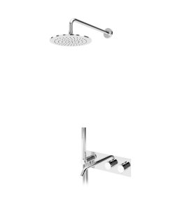 Bruma Leaf Bateria termostatyczna wannowo-natryskowa podtynkowy z deszczownicą Ø 250 mm z wylewką Chrom 1876631CR