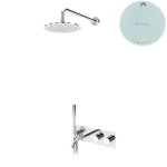 Bruma Leaf Bateria termostatyczna wannowo-natryskowa podtynkowy z deszczownicą Ø 250 mm z wylewką Pure White 1876631PW