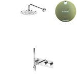 Bruma Leaf Bateria termostatyczna wannowo-natryskowa podtynkowy z deszczownicą Ø 250 mm z wylewką Sunrise 1876631SR