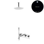 Bruma Leaf Bateria termostatyczna wannowo-natryskowa podtynkowy z deszczownicą sufitową Ø 250 mm z wylewką Night Sky 1873931NS