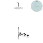 Bruma Leaf Bateria termostatyczna wannowo-natryskowa podtynkowy z deszczownicą sufitową Ø 250 mm z wylewką Pure White 1873931PW