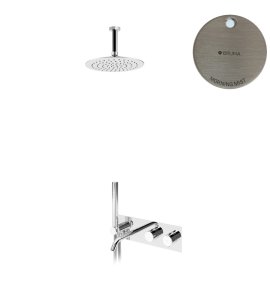 Bruma Leaf Bateria termostatyczna wannowo-natryskowa podtynkowy z deszczownicą sufitową Ø 250 mm z wylewką Morning Mist 1873931MM