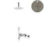 Bruma Leaf Bateria termostatyczna wannowo-natryskowa podtynkowy z deszczownicą sufitową Ø 250 mm z wylewką Morning Mist 1873931MM