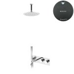 Bruma Leaf Bateria termostatyczna wannowo-natryskowa podtynkowy z deszczownicą sufitową Ø 250 mm z wylewką Gunmetal 1873931MG