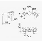 ----Bruma Leaf2 Bateria umywalkowa podtynkowa 230 mm Pure White 1672402PW
