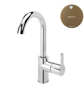 Bruma Leaf Bateria umywalkowa jednootworowa bez korka Sunset 1677101SS