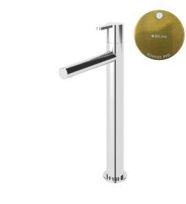 Bruma Leaf Bateria umywalkowa jednootworowa bez korka Sunrise PVD 1670017PR