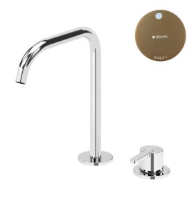 Bruma Leaf Bateria umywalkowa 2-otworowa bez korka, montowana na blacie Sunset 1670024SS