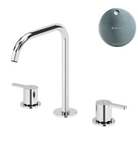 Bruma Leaf Bateria umywalkowa 3-otworowa bez korka, montowana na blacie Satinox 1670028ST