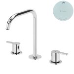 Bruma Leaf Bateria umywalkowa 3-otworowa bez korka, montowana na blacie Pure White 1670028PW