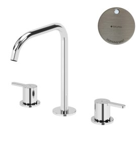 Bruma Leaf Bateria umywalkowa 3-otworowa bez korka, montowana na blacie Morning Mist 1670028MM