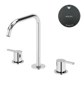 Bruma Leaf Bateria umywalkowa 3-otworowa bez korka, montowana na blacie Gunmetal 1670028MG