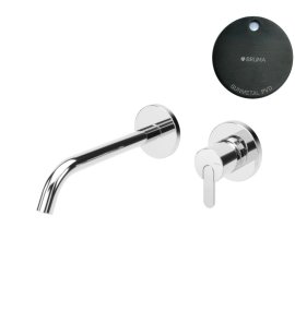   Bruma Leaf Bateria umywalkowa podtynkowa 150 mm Gunmetal PVD 1670120GM W MAGAZYNIE!!