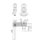    Bruma Leaf Bateria umywalkowa podtynkowa 17 cm Old Brass 1678501LE WYPRZEDAŻ EKSPOZYCJI!!