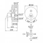 ---Bruma Leaf2 Bateria wannowo-natryskowa podtynkowa Sunset PVD 1671302PS