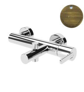 Bruma Leaf Bateria wannowo-natryskowa ścienna Old Brass / Vieux Laiton 1670301LE