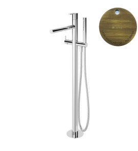 Bruma Leaf Bateria wannowo-natryskowa wolnostojąca Old Brass / Vieux Laiton 1679801LE